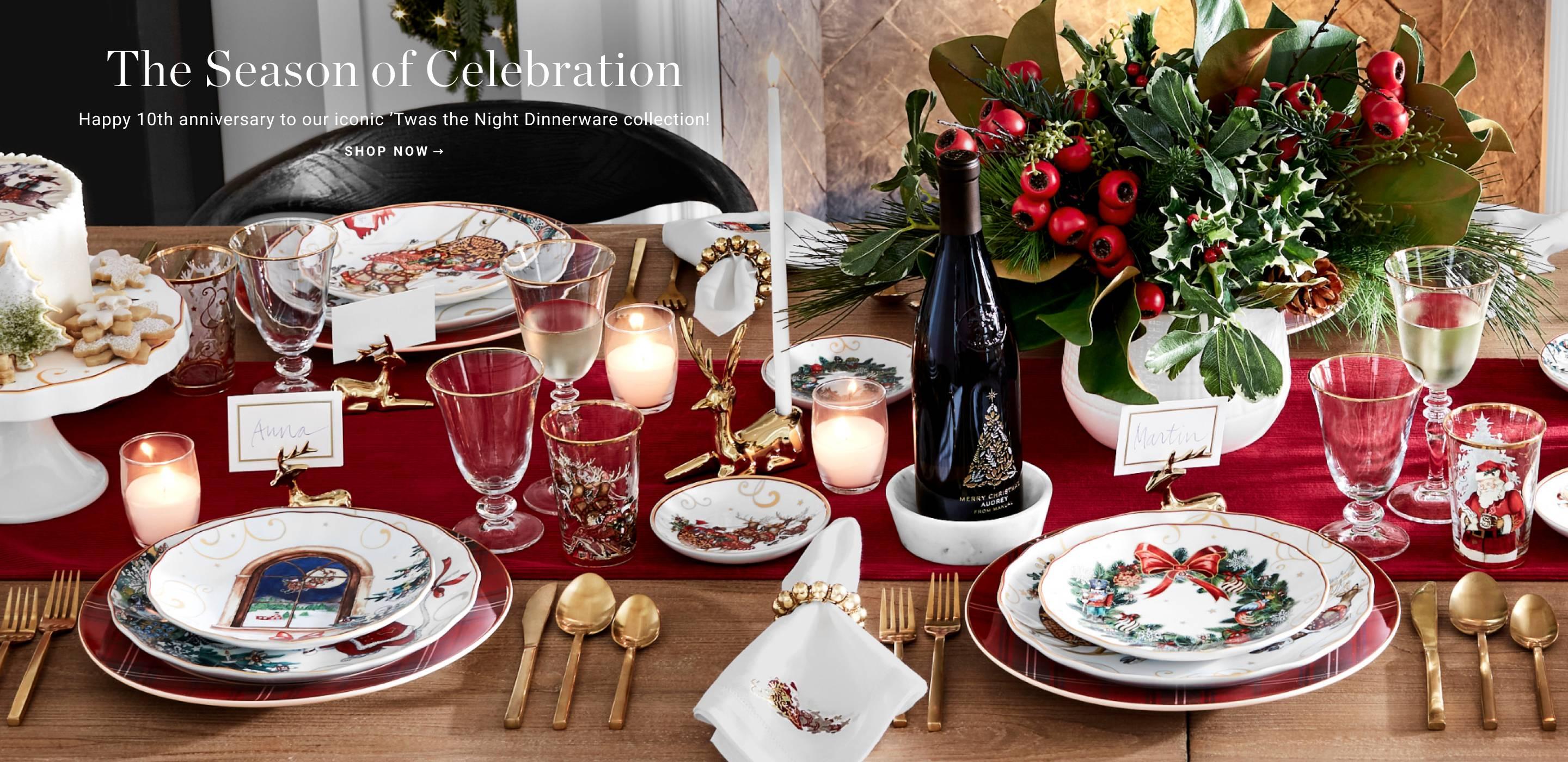 The Season of Celebration. | Happy 10th anniversary to our iconic 'Twas the Night Dinnerware collection! | Shop Now